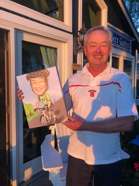 Radfahrer Karikatur vom Foto