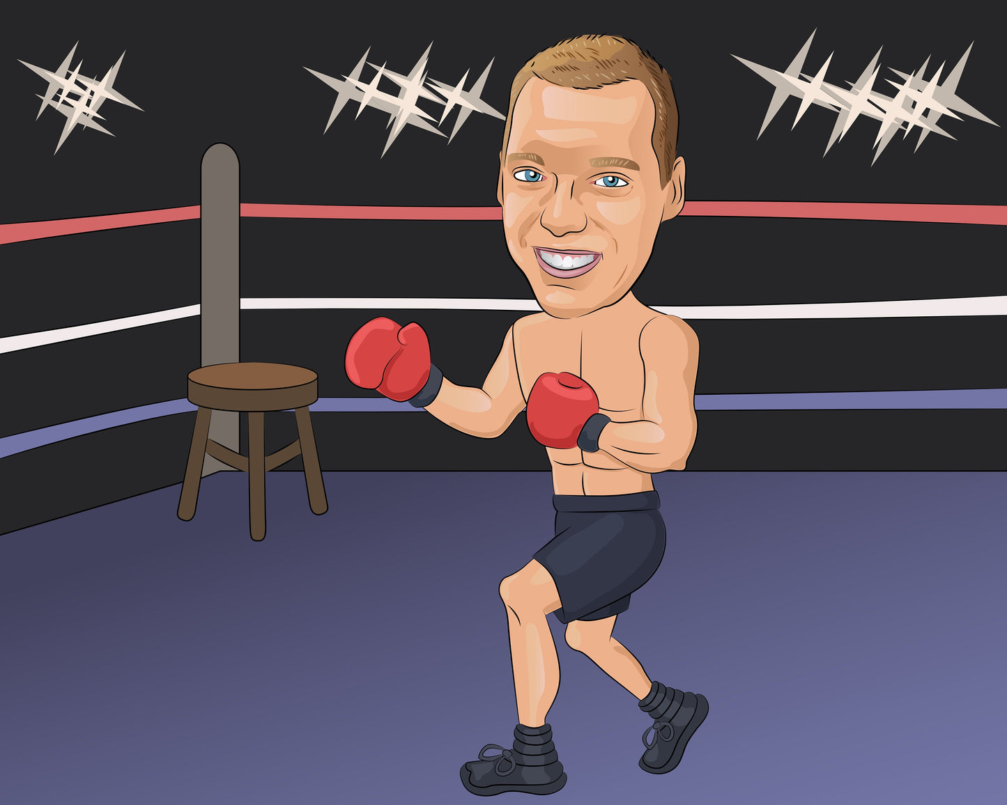 Boxer Karikatur vom Foto