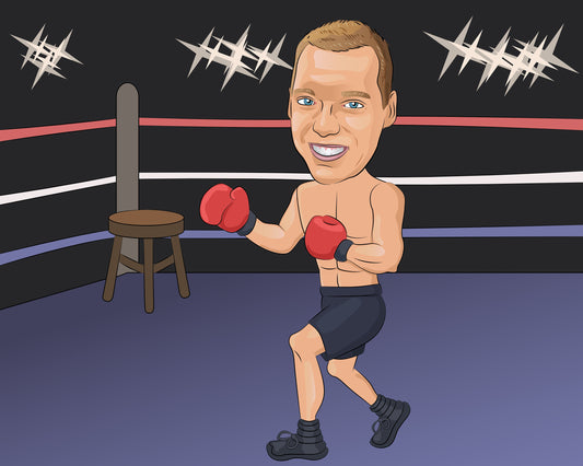Boxer Karikatur vom Foto