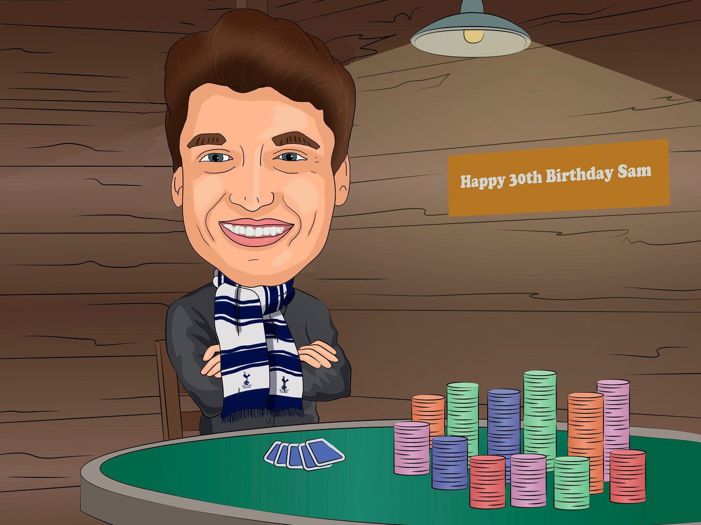 Pokerspieler Karikatur vom Foto