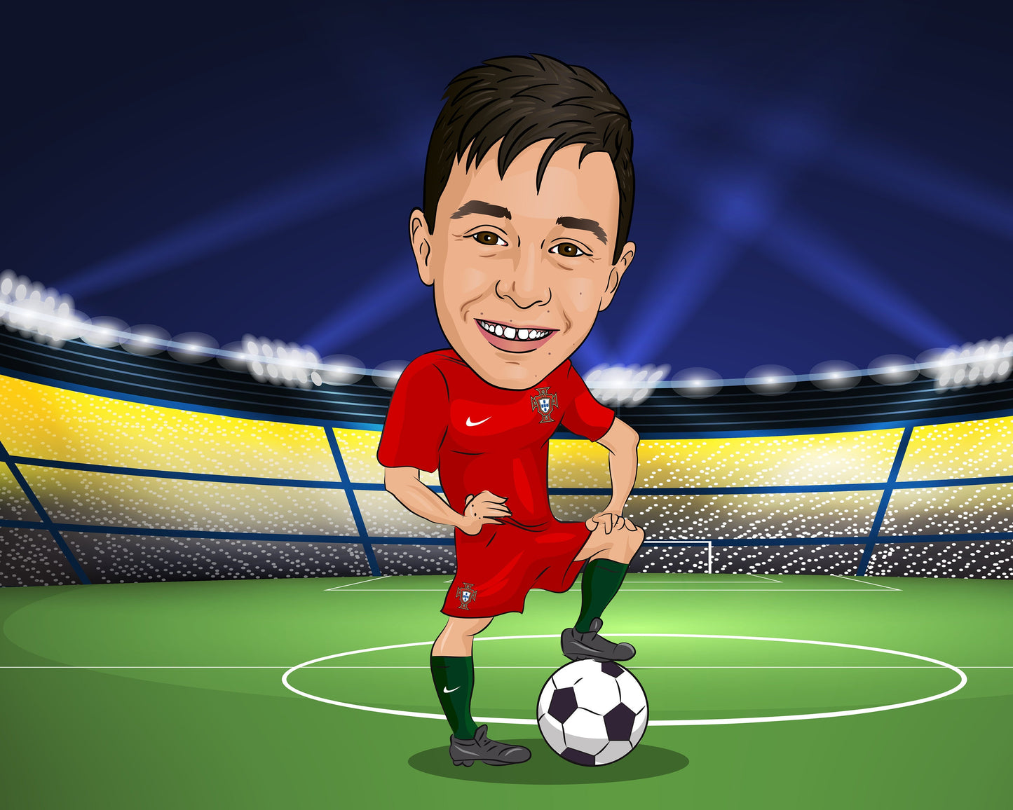 Fußballtrainer Karikatur vom Foto, Fußball Karikatur