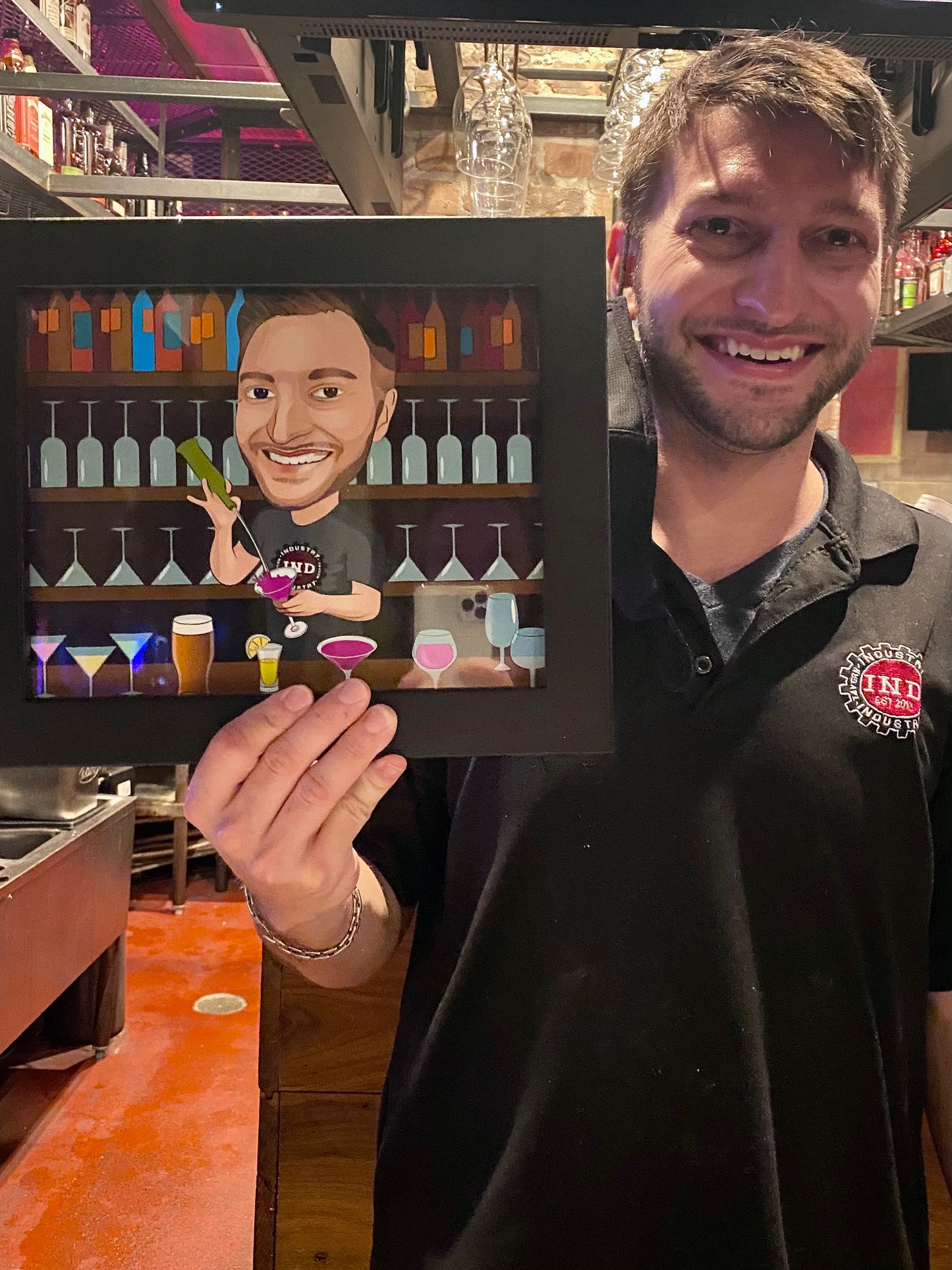 Weinliebhaber Karikatur vom Foto