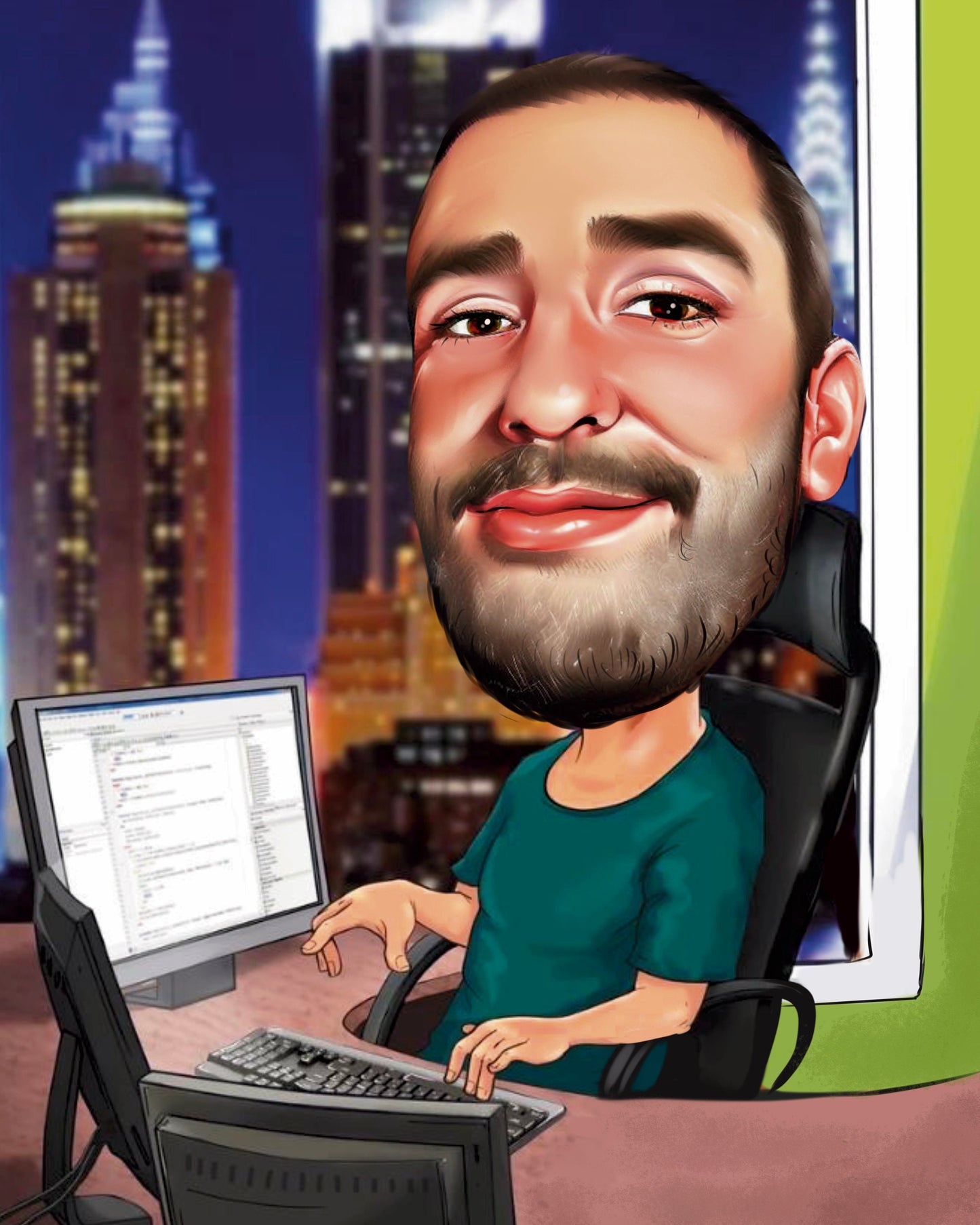 Programmierer Karikatur vom Foto