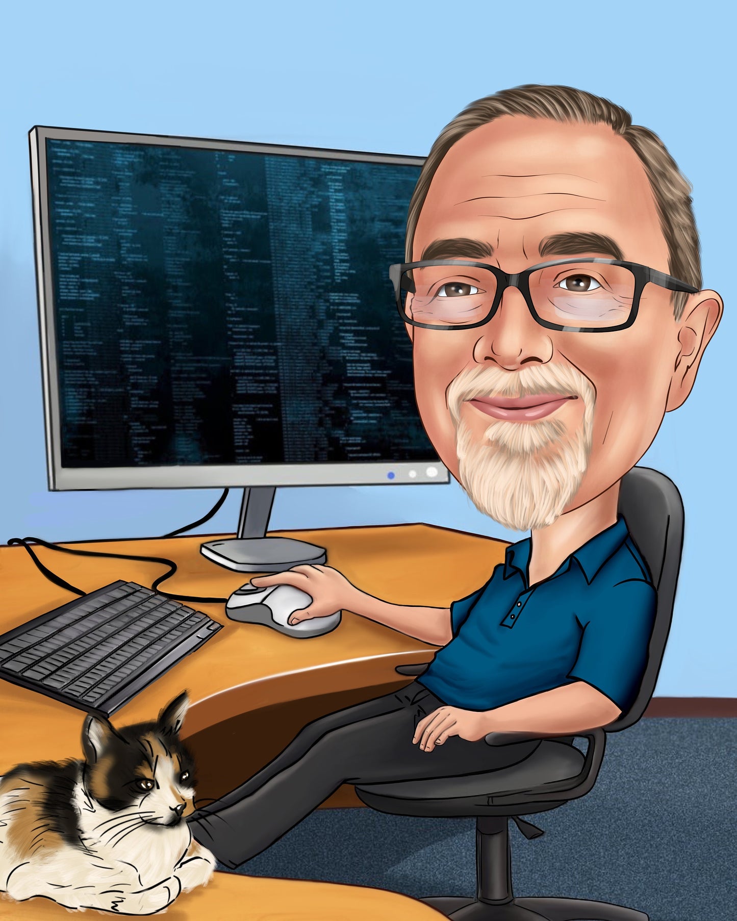 Programmierer Karikatur vom Foto