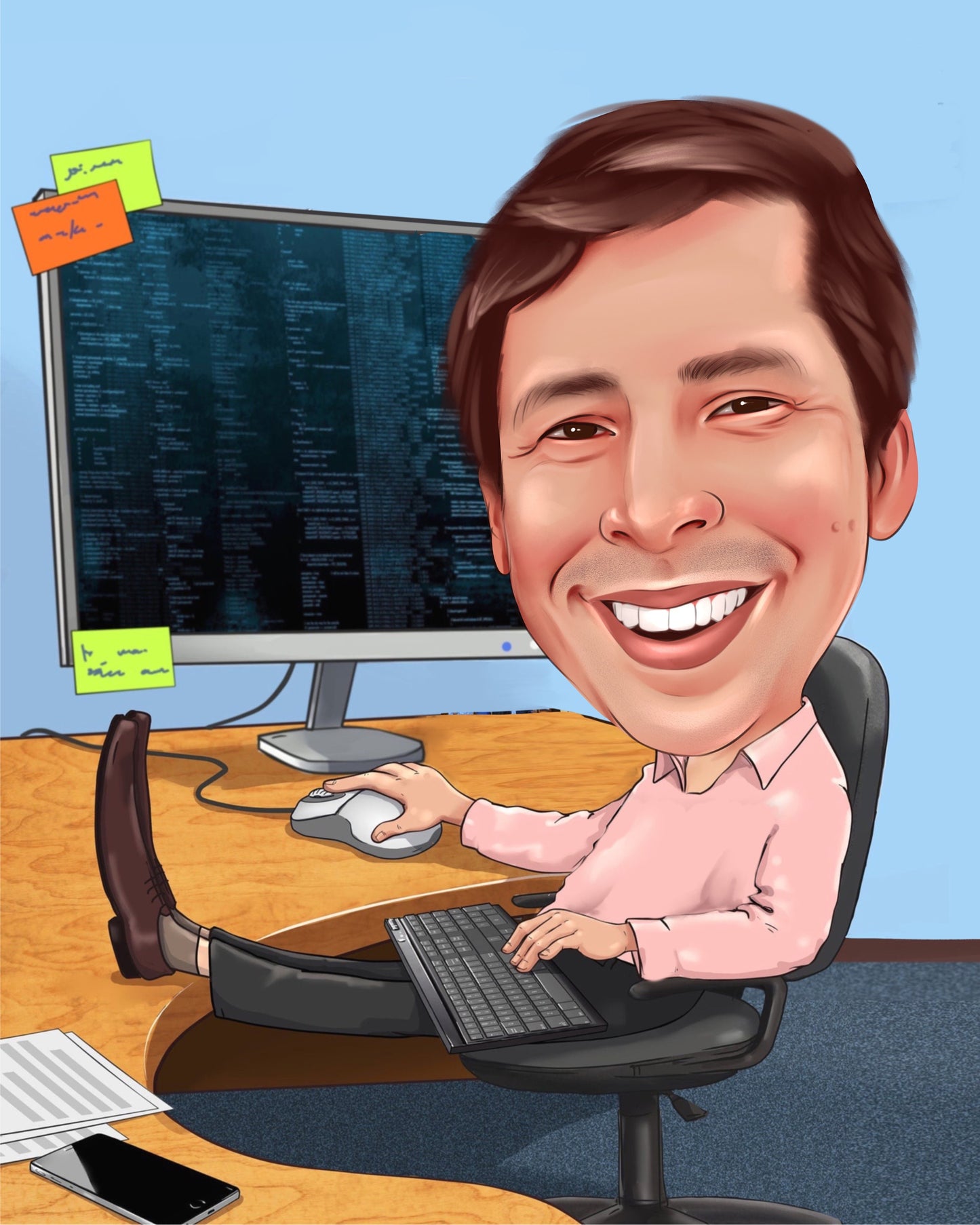 Programmierer Karikatur vom Foto