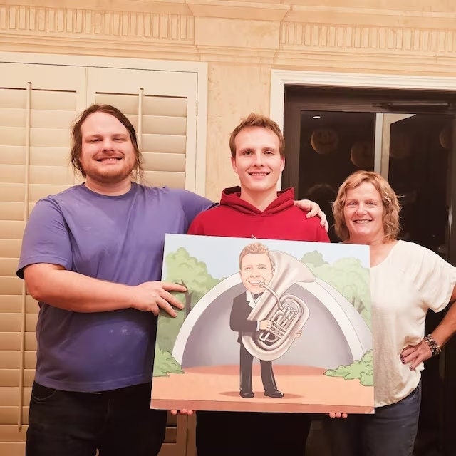 Gitarrist Karikatur vom Foto