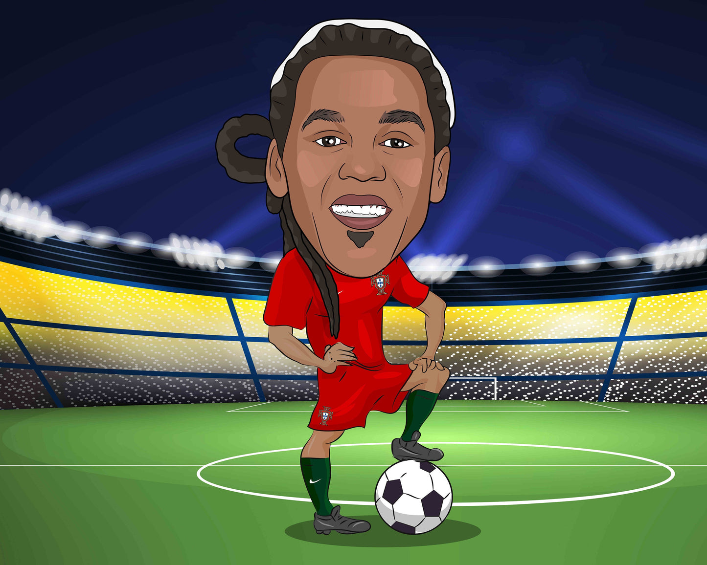 Fußballtrainer Karikatur vom Foto, Fußball Karikatur