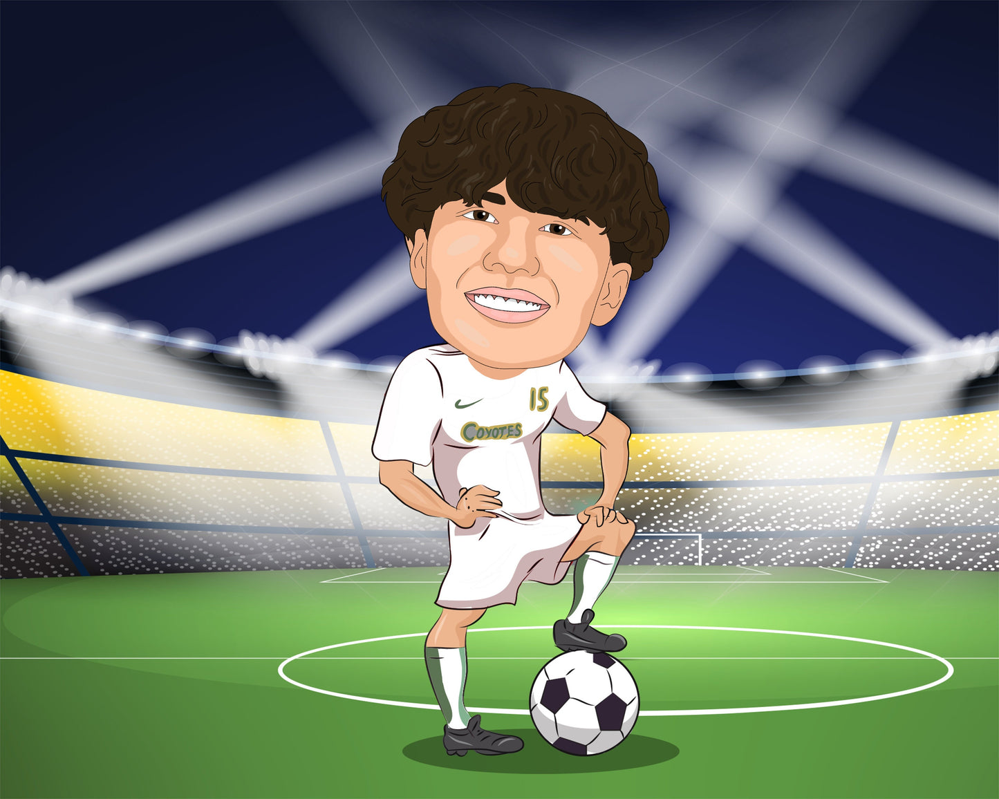 Fußballtrainer Karikatur vom Foto, Fußball Karikatur