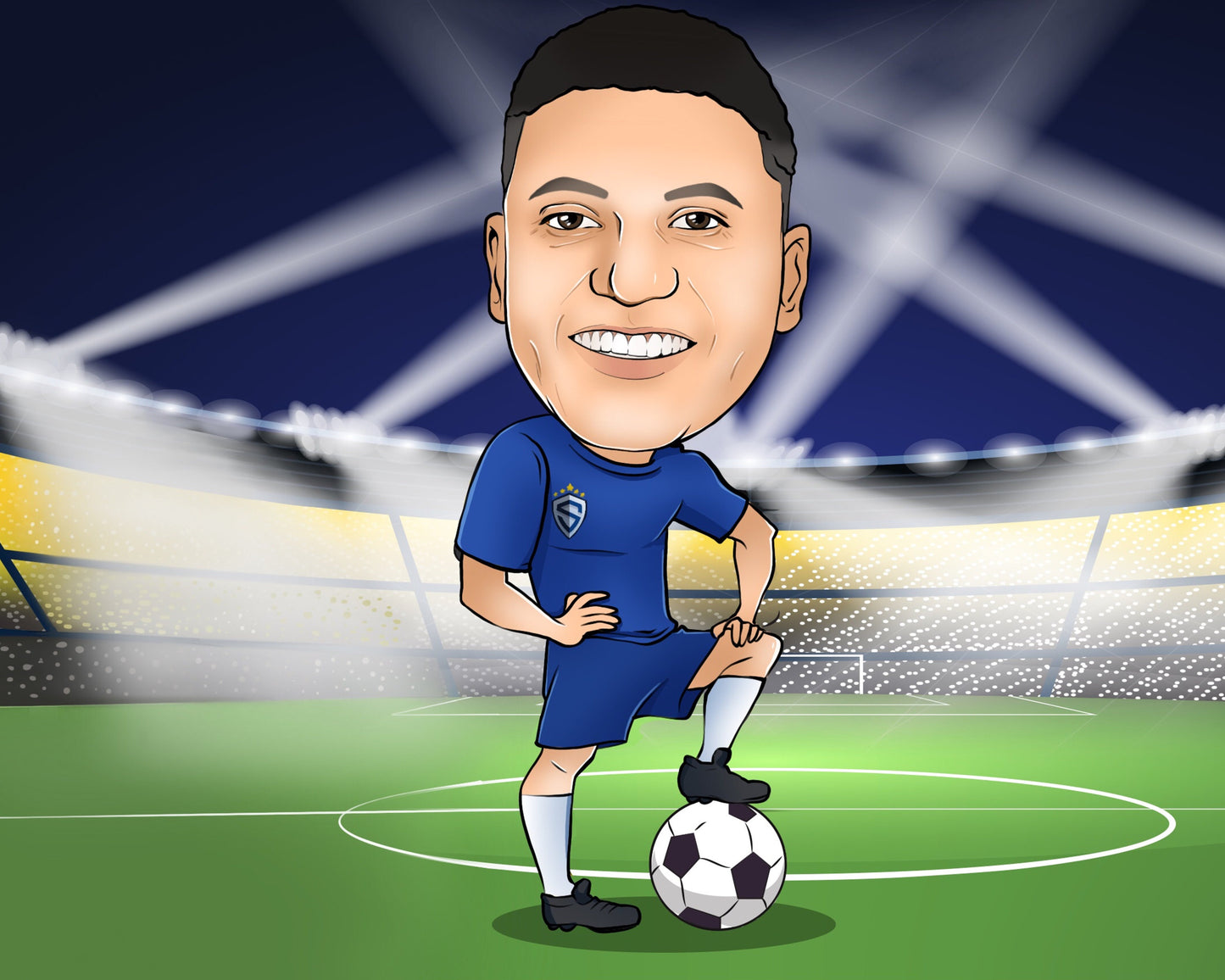 Fußballtrainer Karikatur vom Foto, Fußball Karikatur
