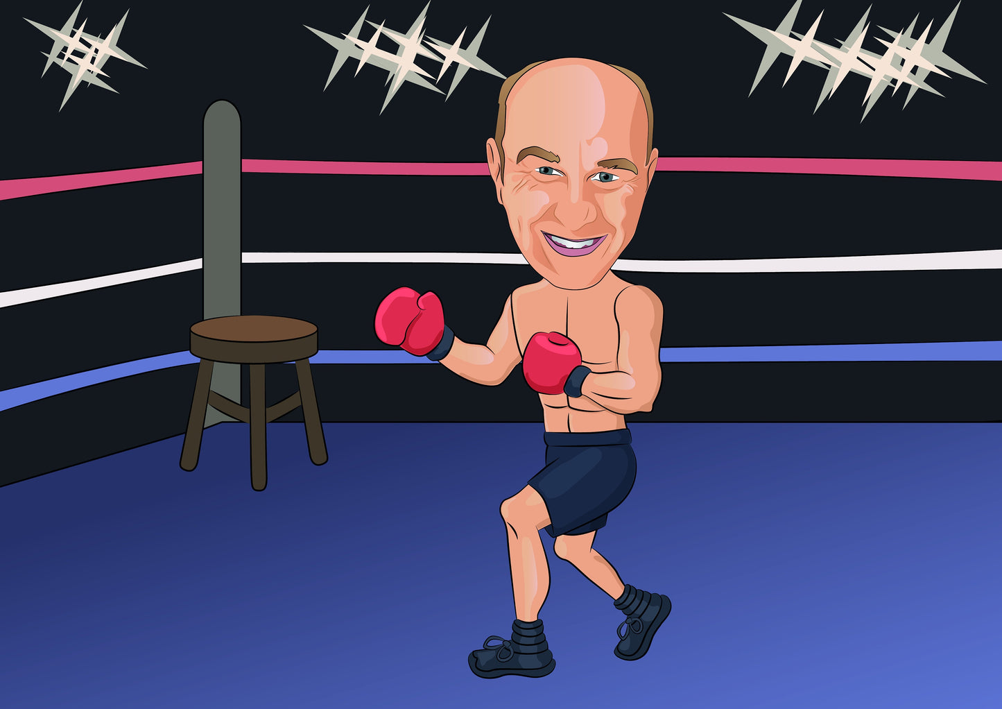 Boxer Karikatur vom Foto