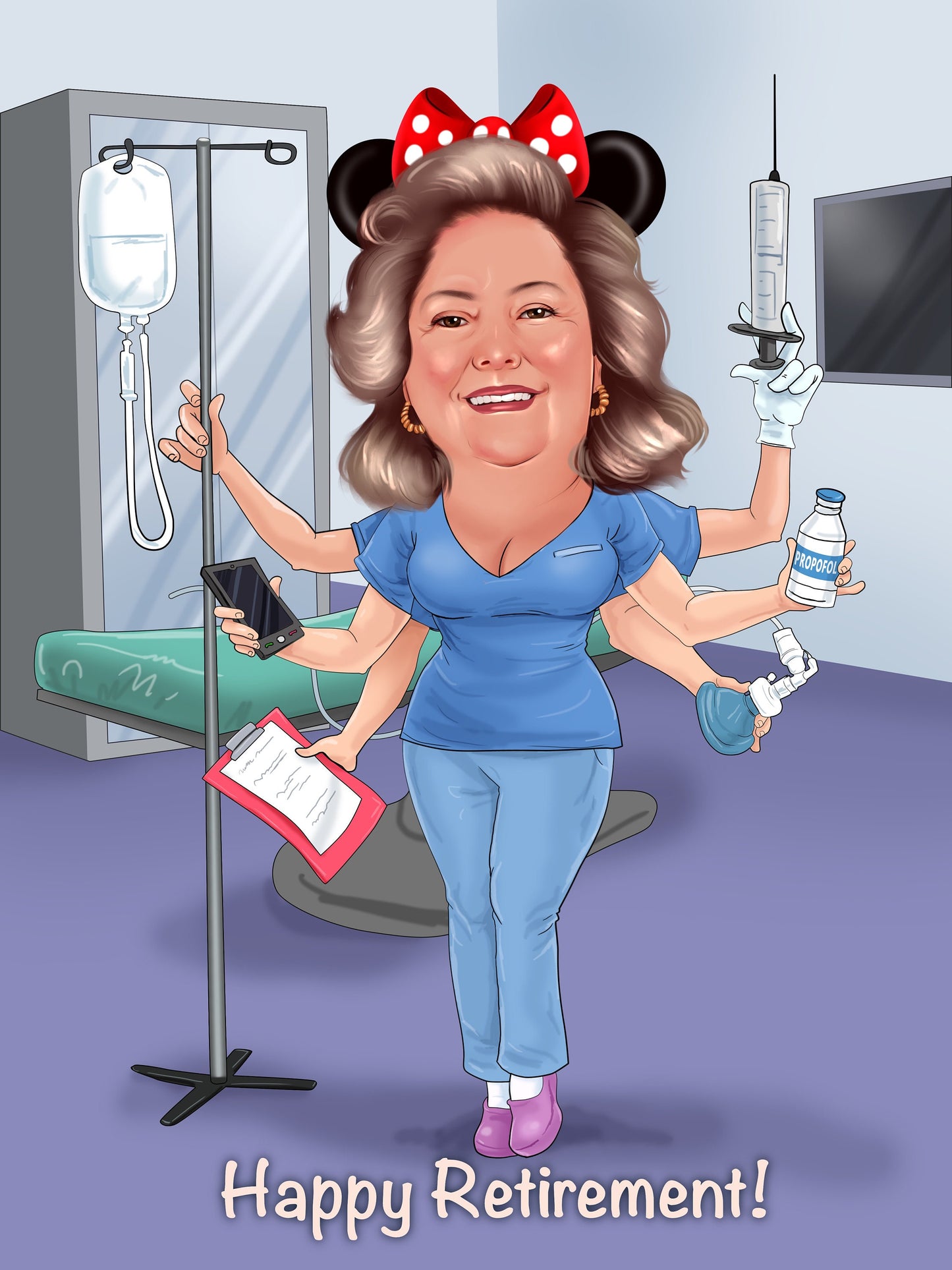 Krankenschwester Karikatur vom Foto