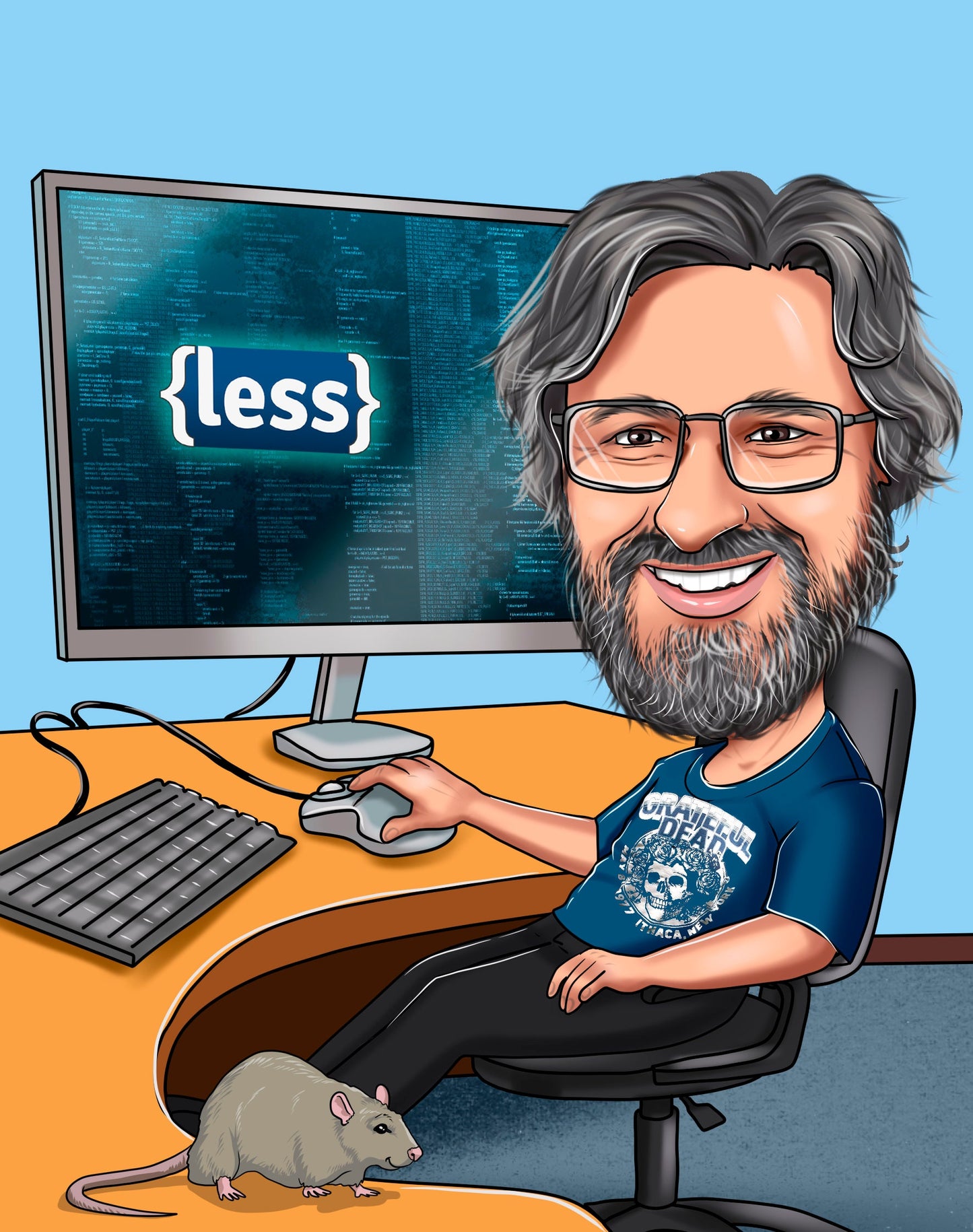 Programmierer Karikatur vom Foto