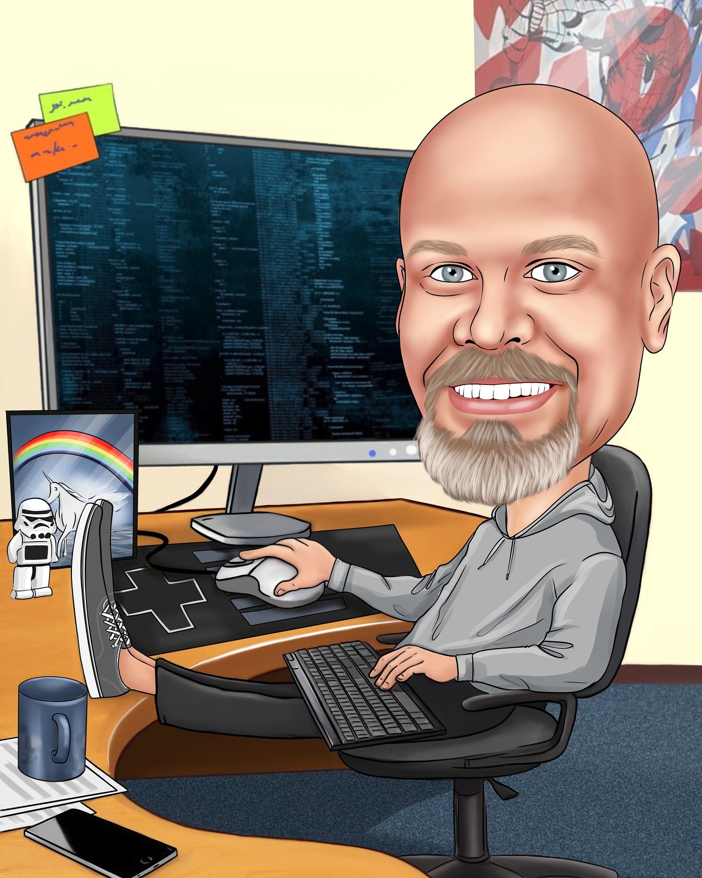 Programmierer Karikatur vom Foto