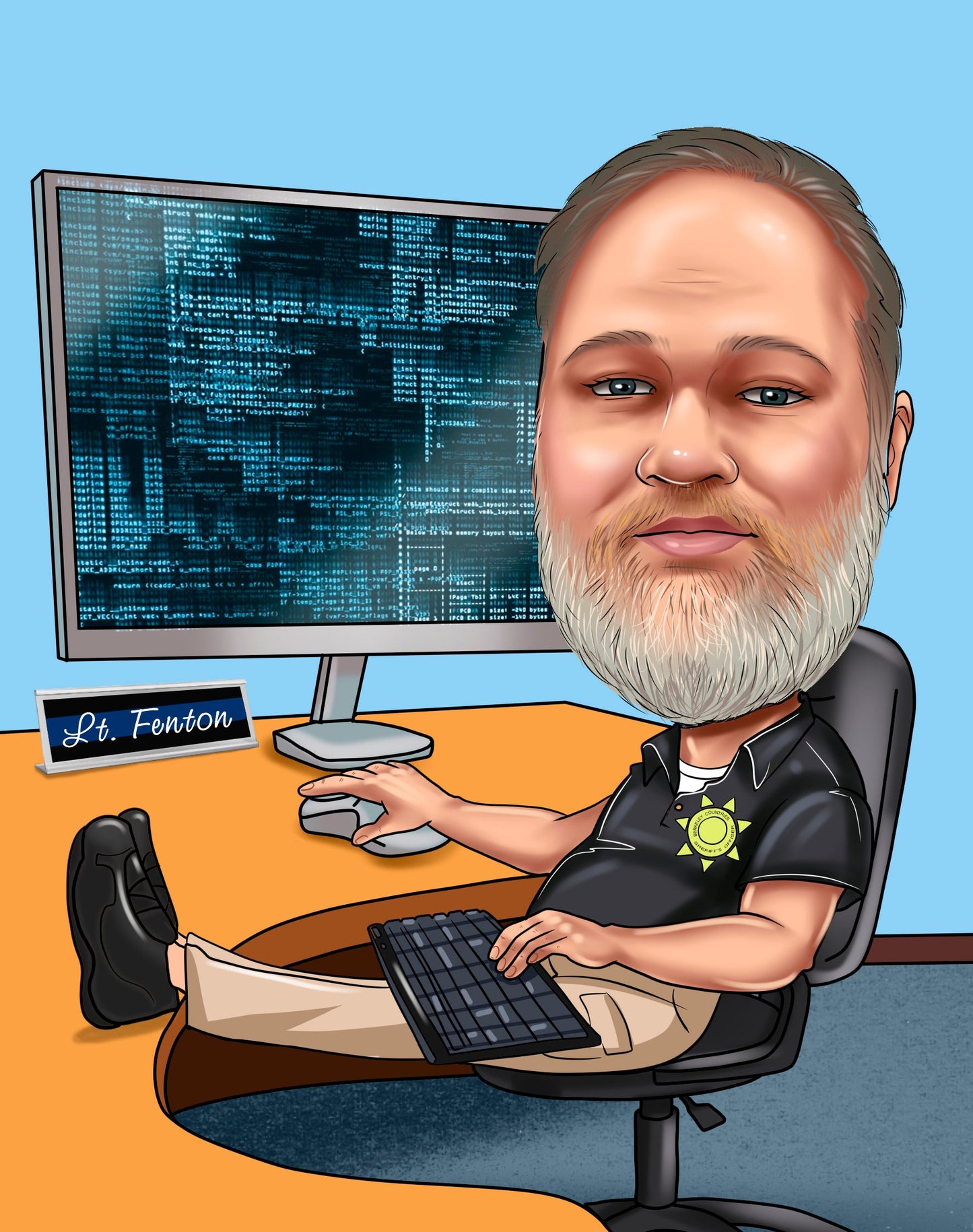 Programmierer Karikatur vom Foto