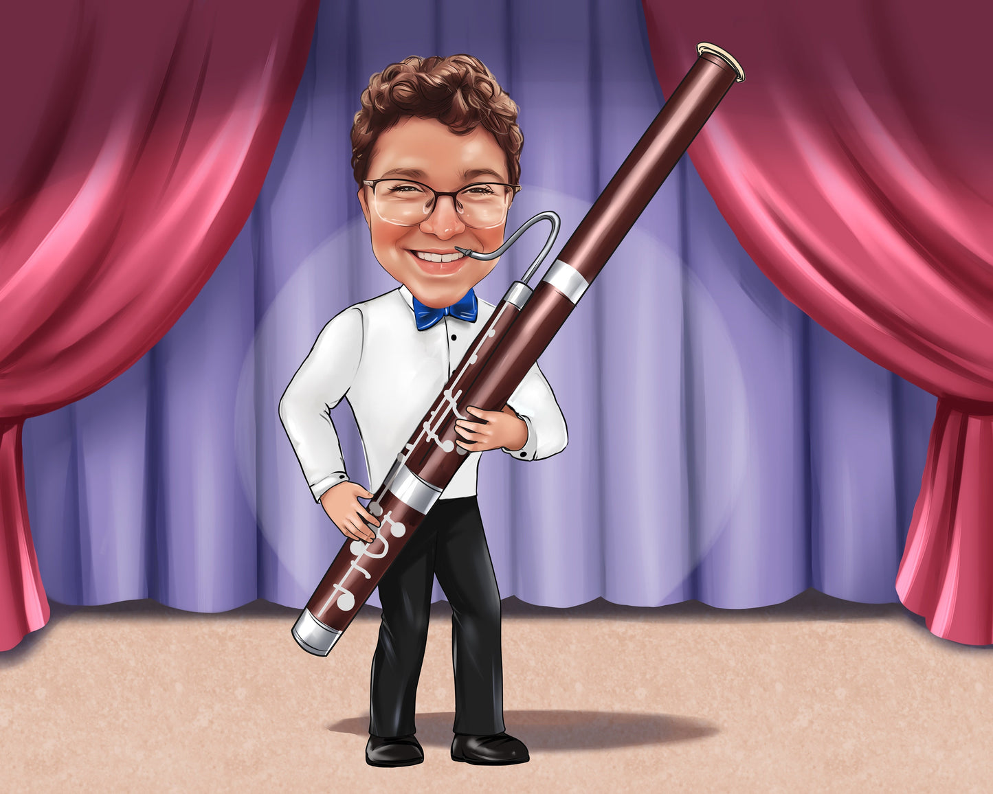 Gitarrist Karikatur vom Foto