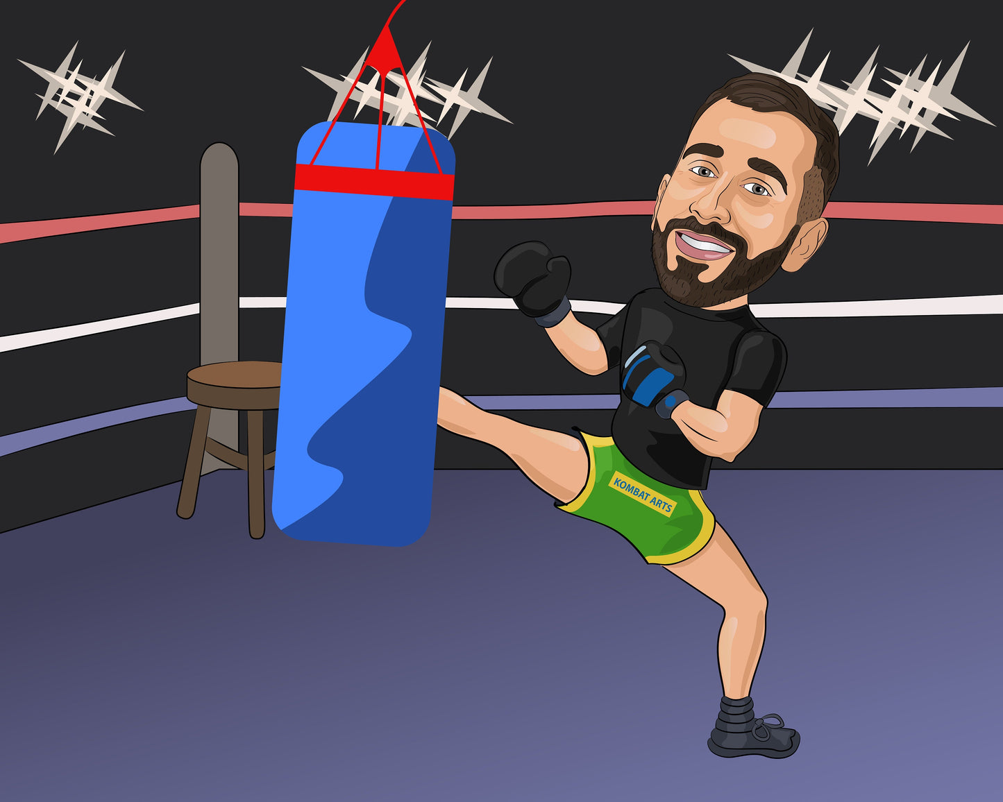 Boxer Karikatur vom Foto