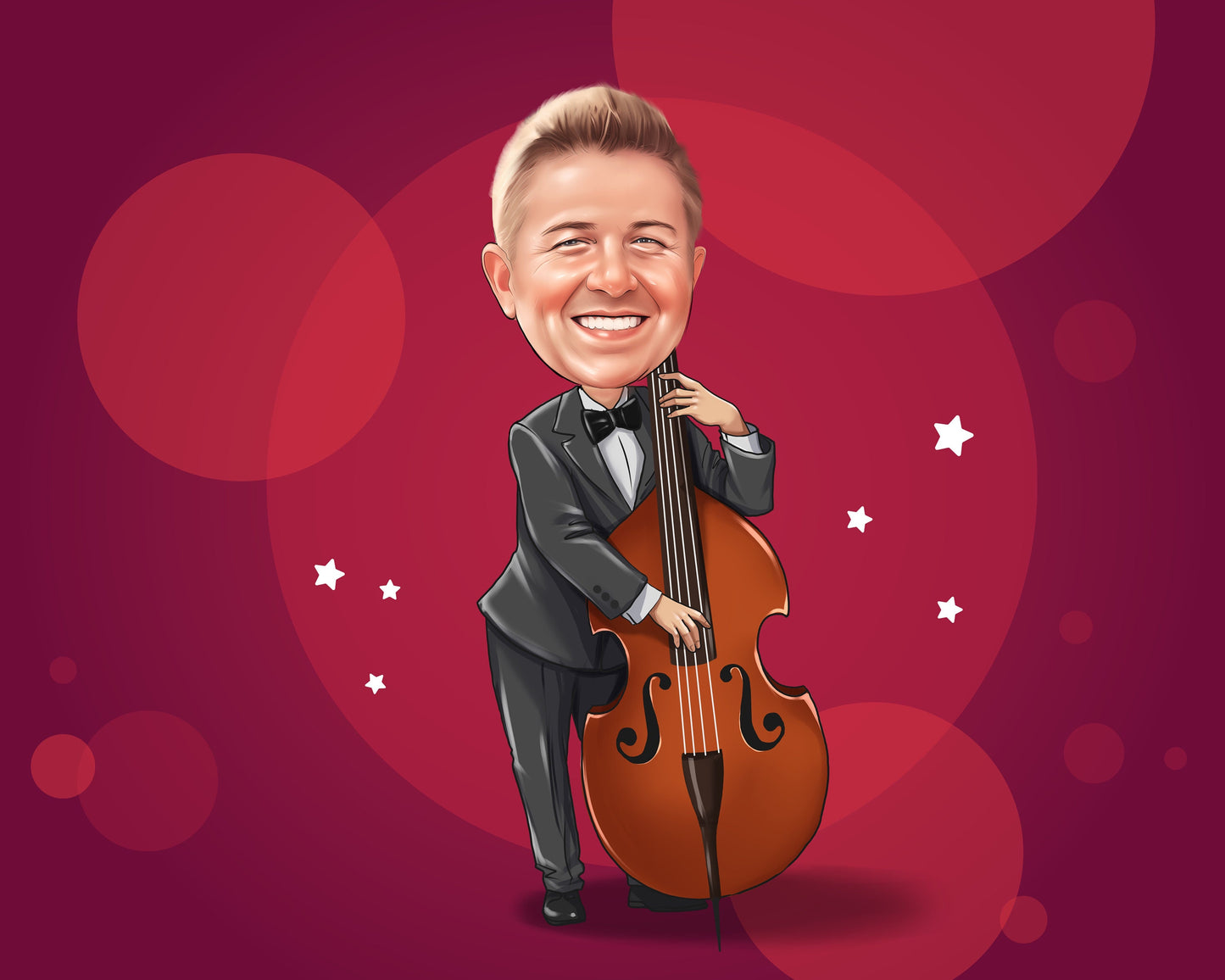 Gitarrist Karikatur vom Foto