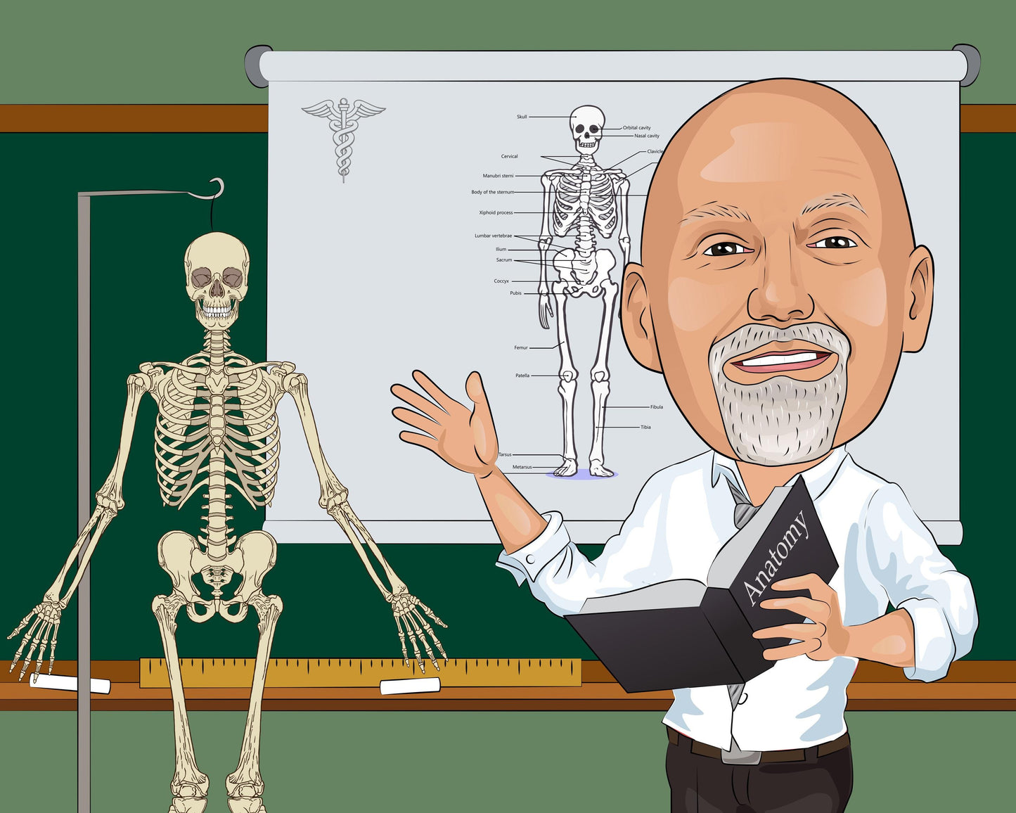 Professor Karikatur vom Foto