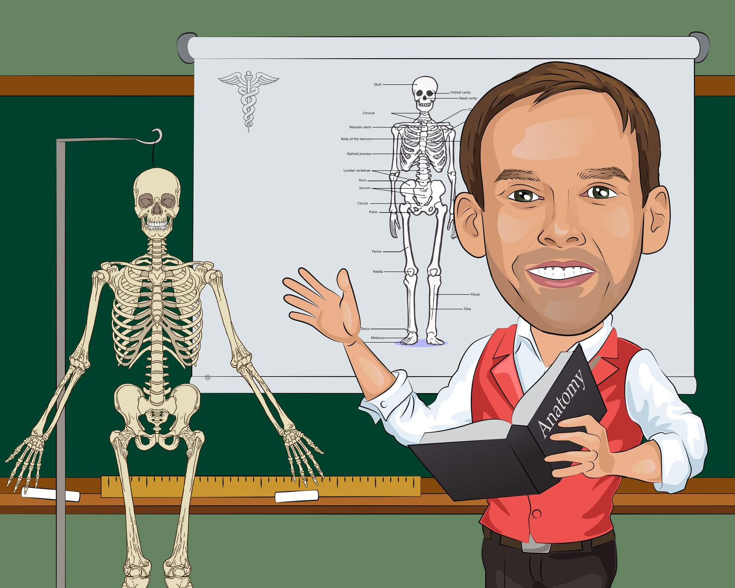 Professor Karikatur vom Foto