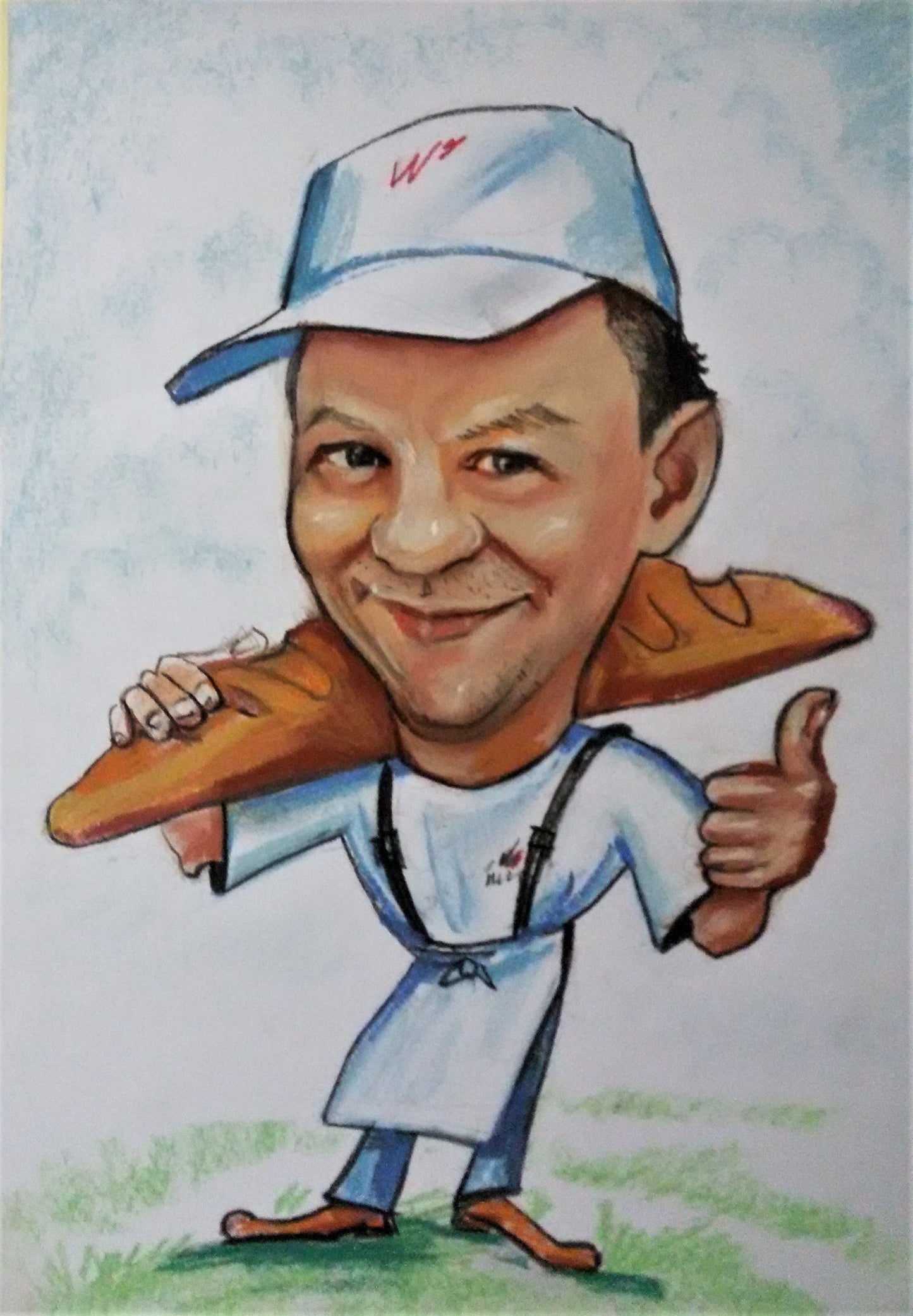 1 personne - Caricature en couleur en corps entier (crayon)