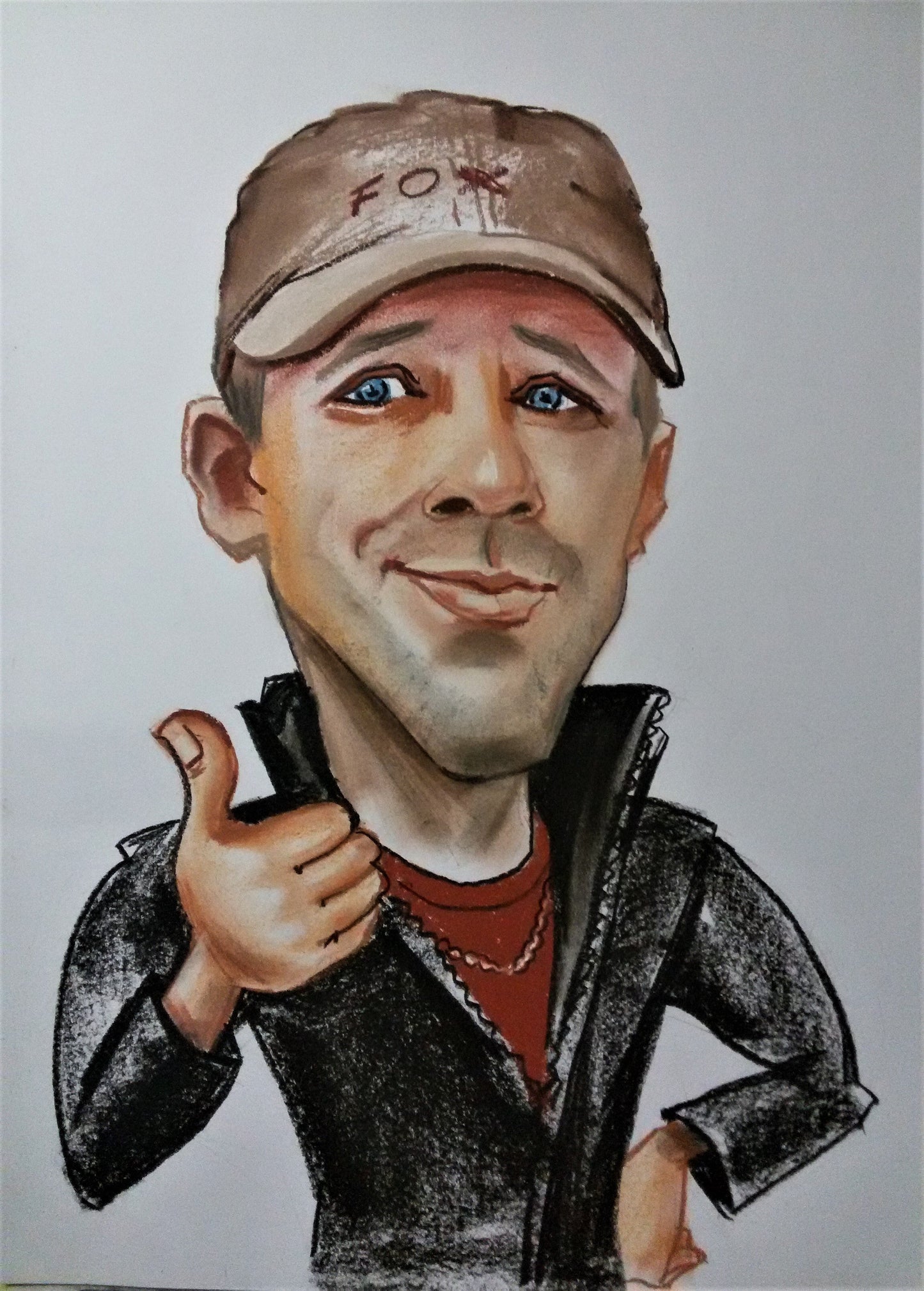 1 Persona - Caricatura a colori del ritratto con il busto (matita)