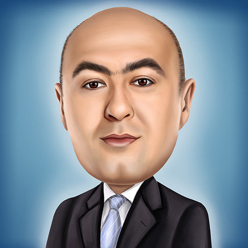 Digitale Kopfkarikatur in Farbe - Karikaturen-Online - 2