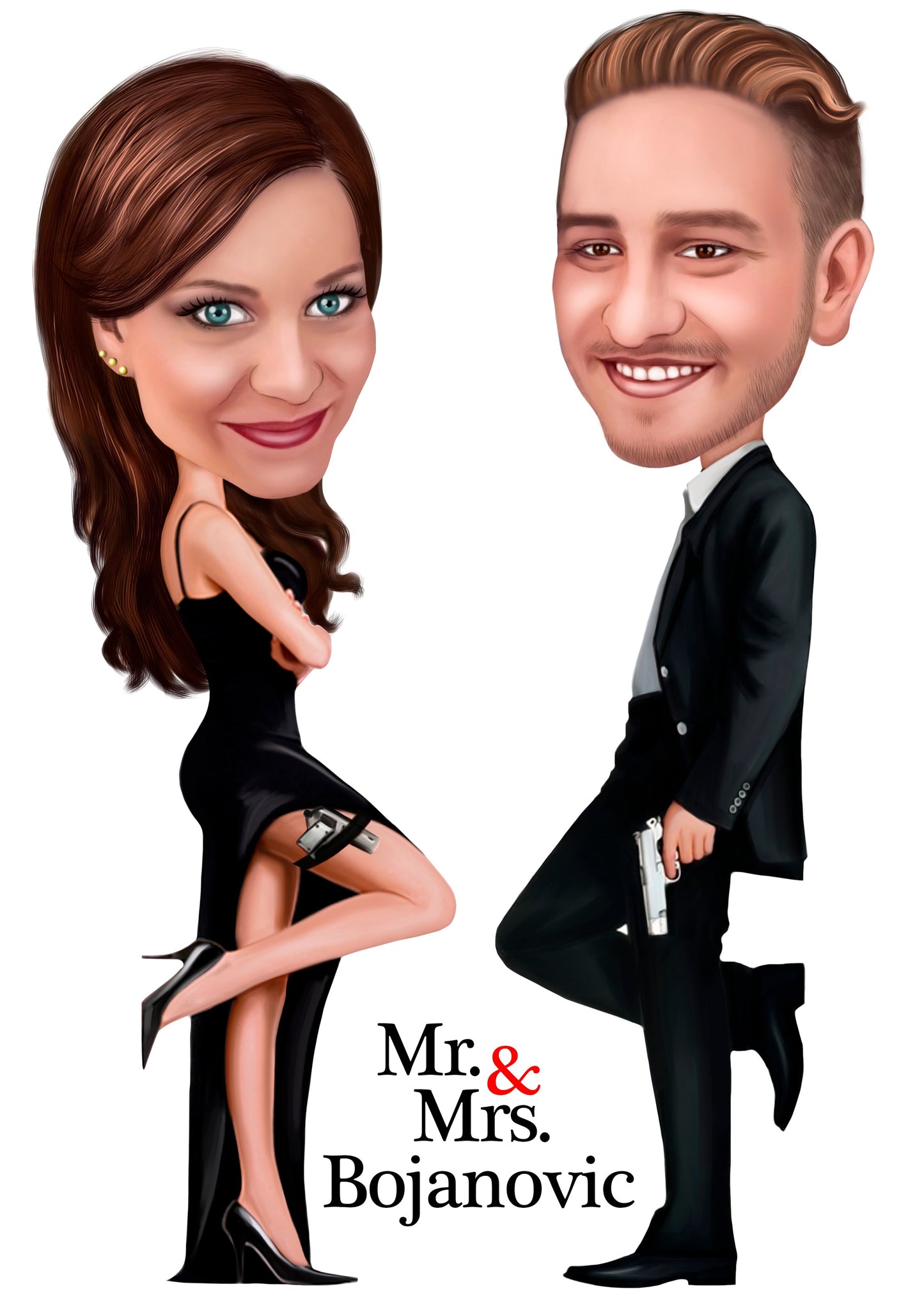 Cartoon uitnodiging voor bruiloft