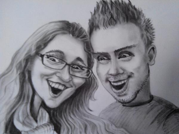 2 personnes - Portrait caricature (crayon)