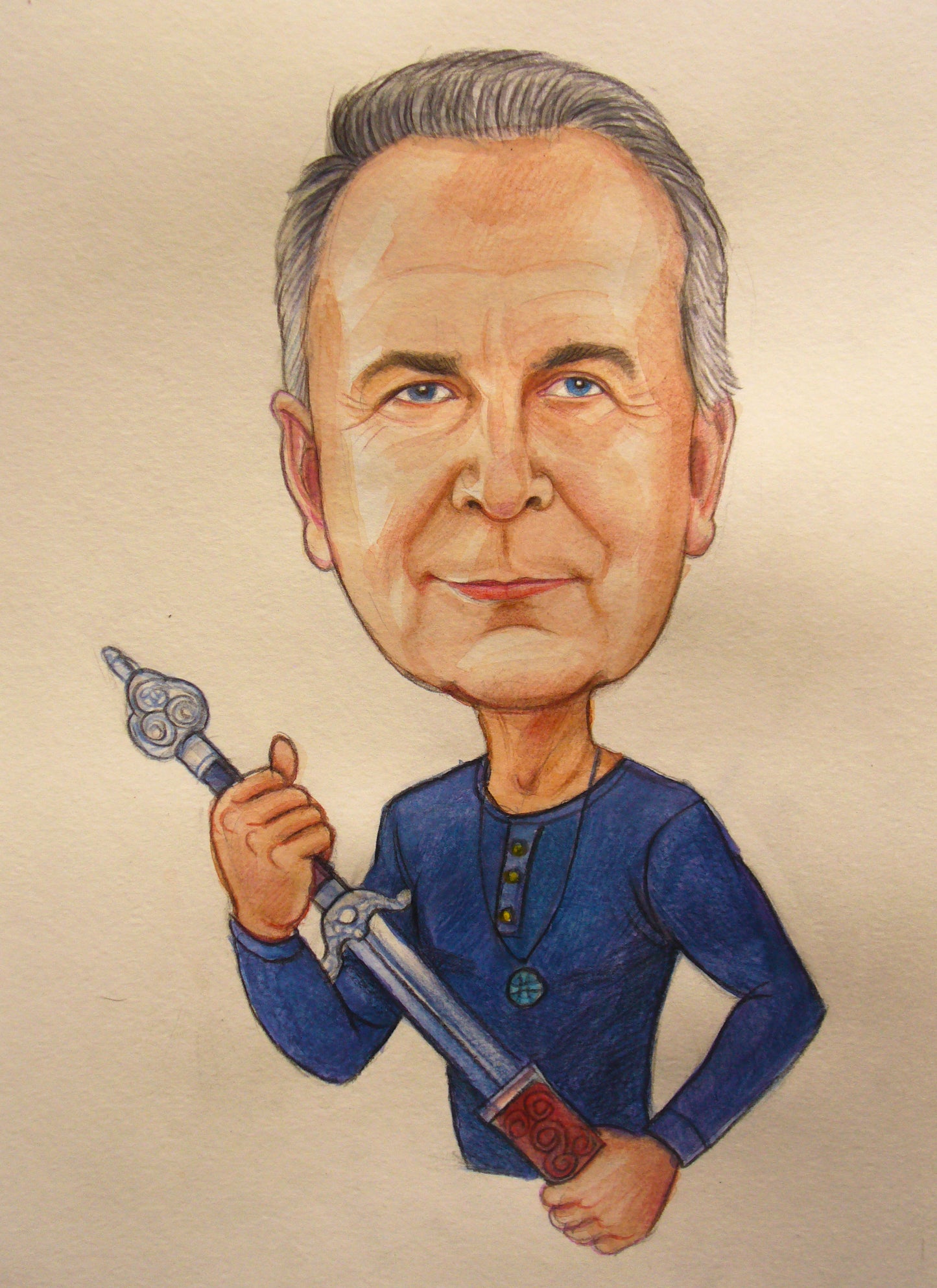 1 Persona - Caricatura a colori del ritratto con il busto (matita)