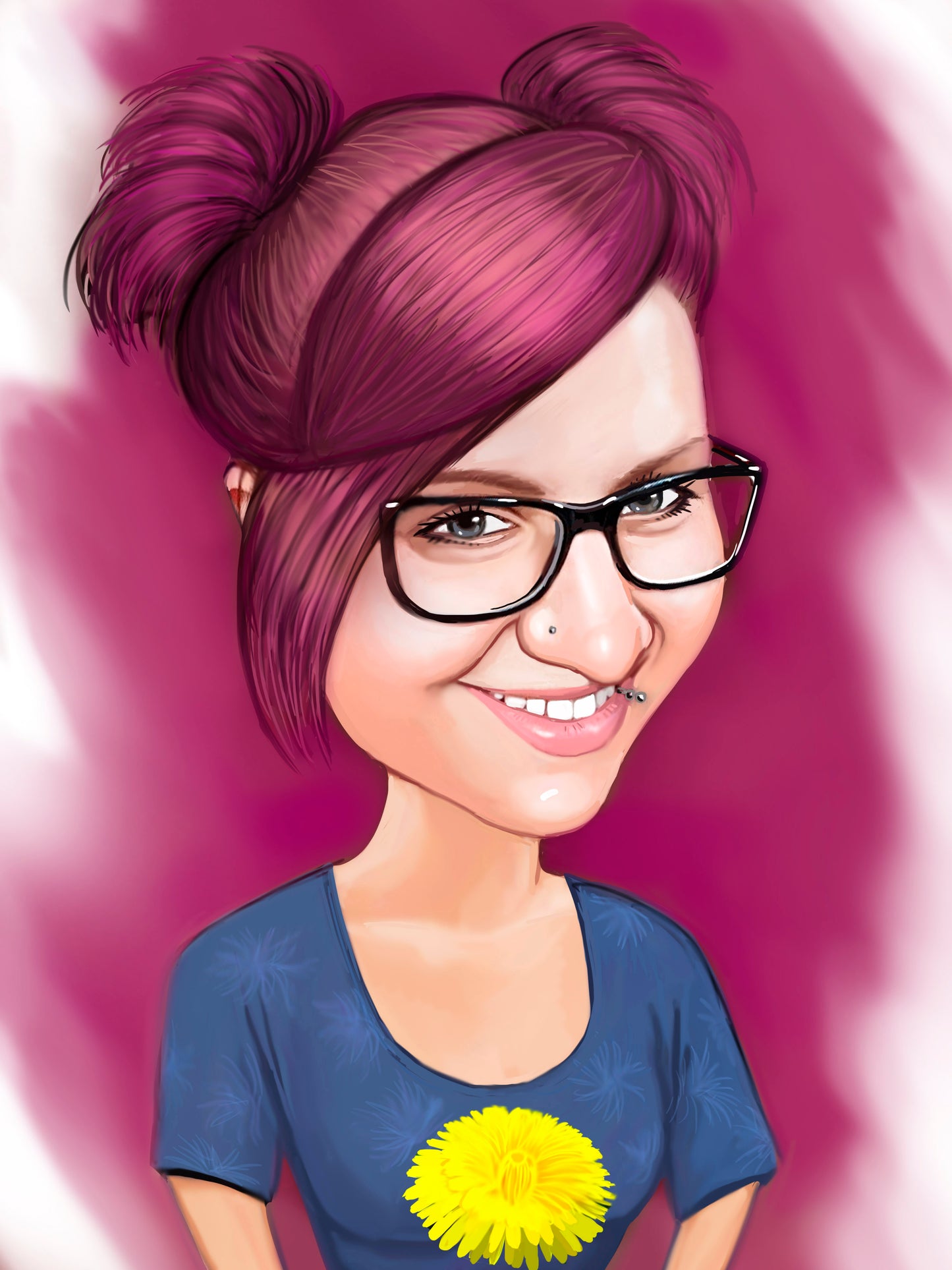 Digital huvudkarikatyr i färg