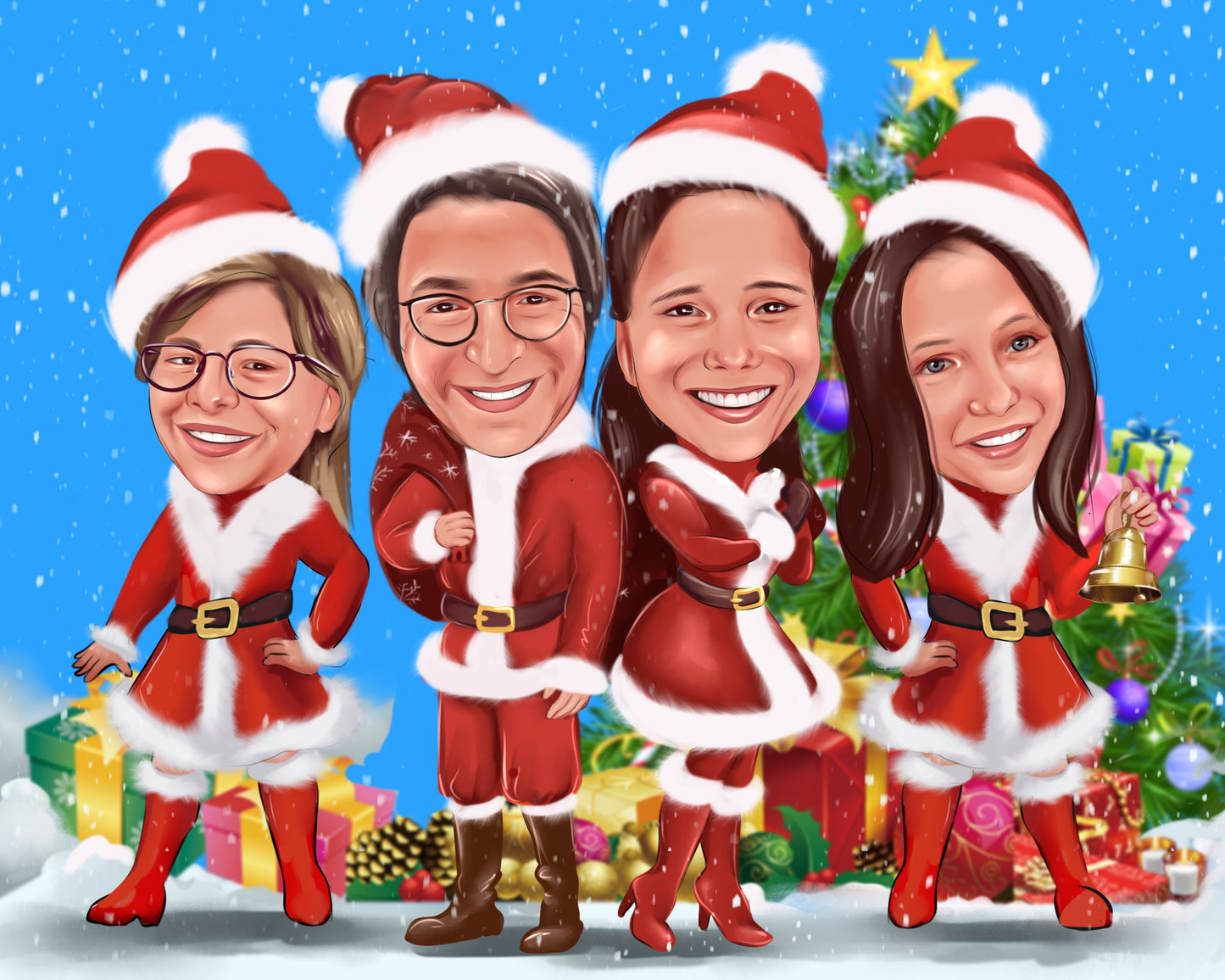 caricature numérique d'amis