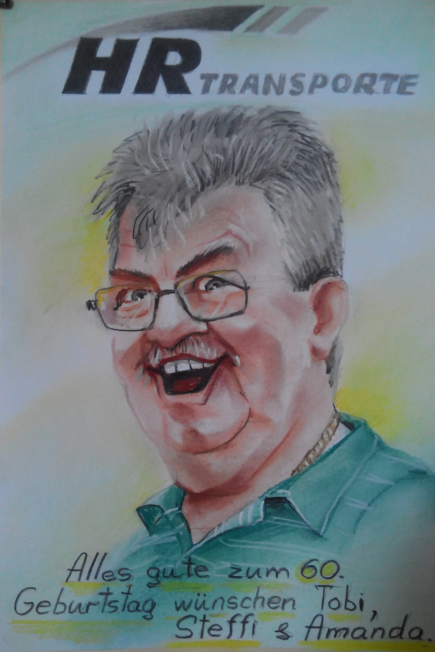 1 Persona - Caricatura a colori del ritratto con il busto (matita)