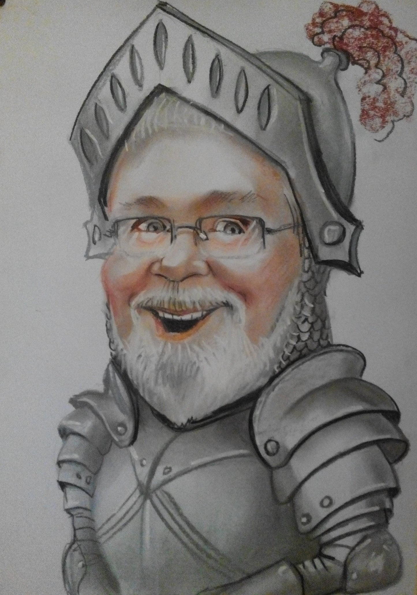 1 Persona - Caricatura a colori del ritratto con il busto (matita)