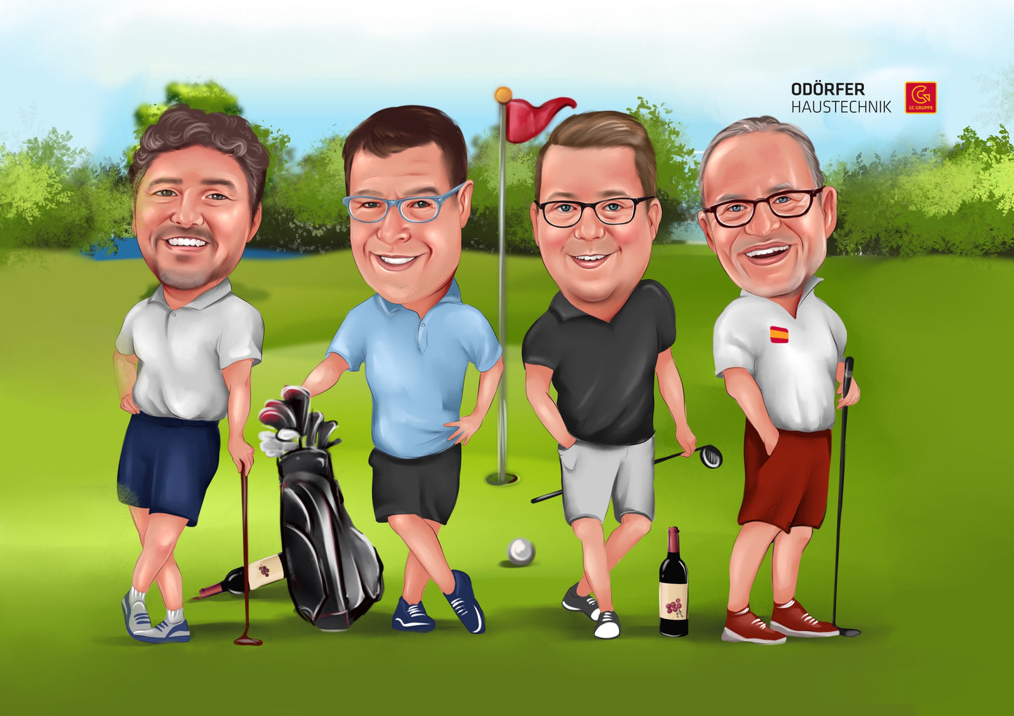 caricature numérique d'amis