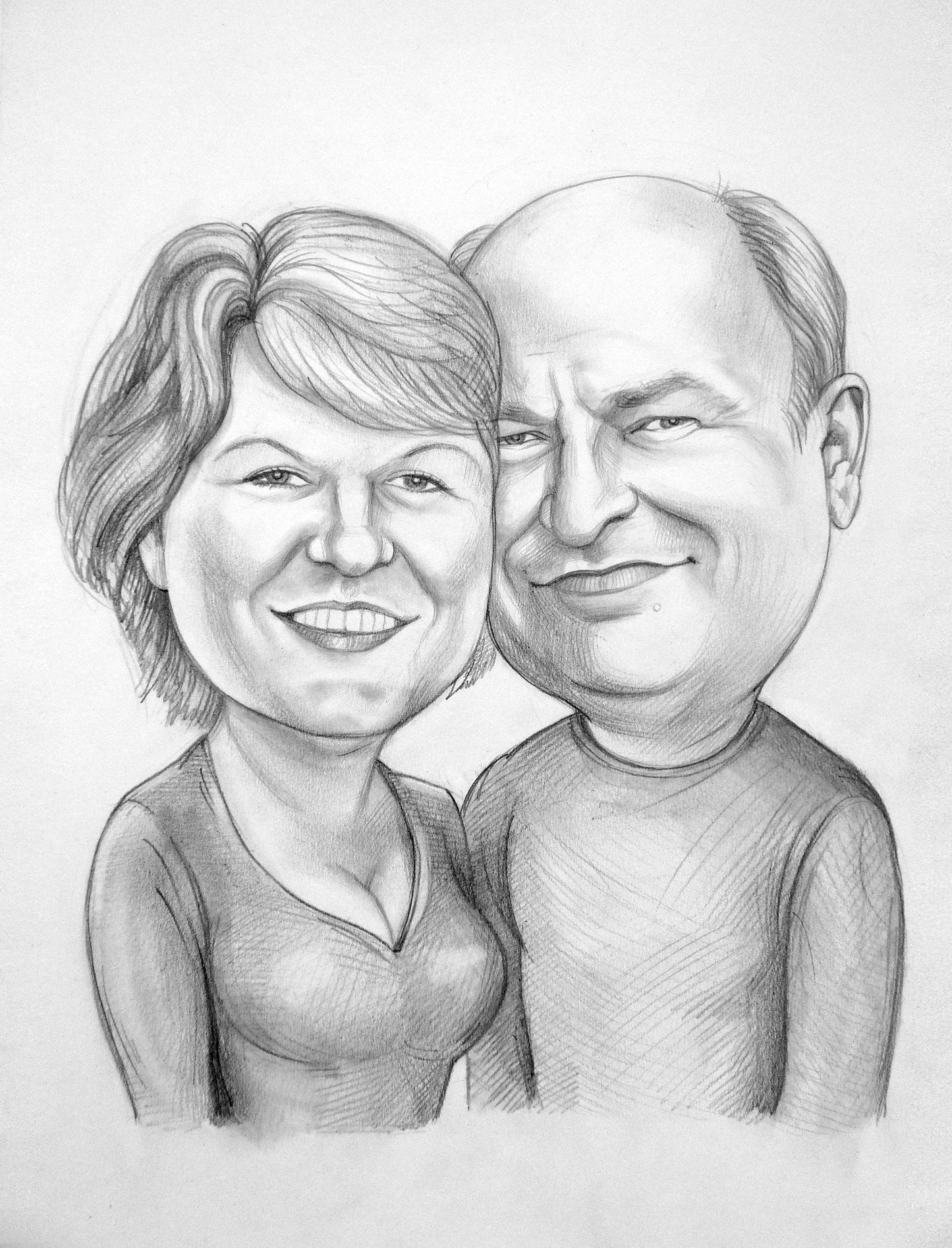 2 personnes - Portrait caricature (crayon)