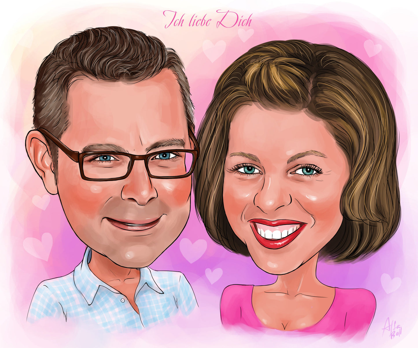 Caricature de 2 personnes (tête et épaules)