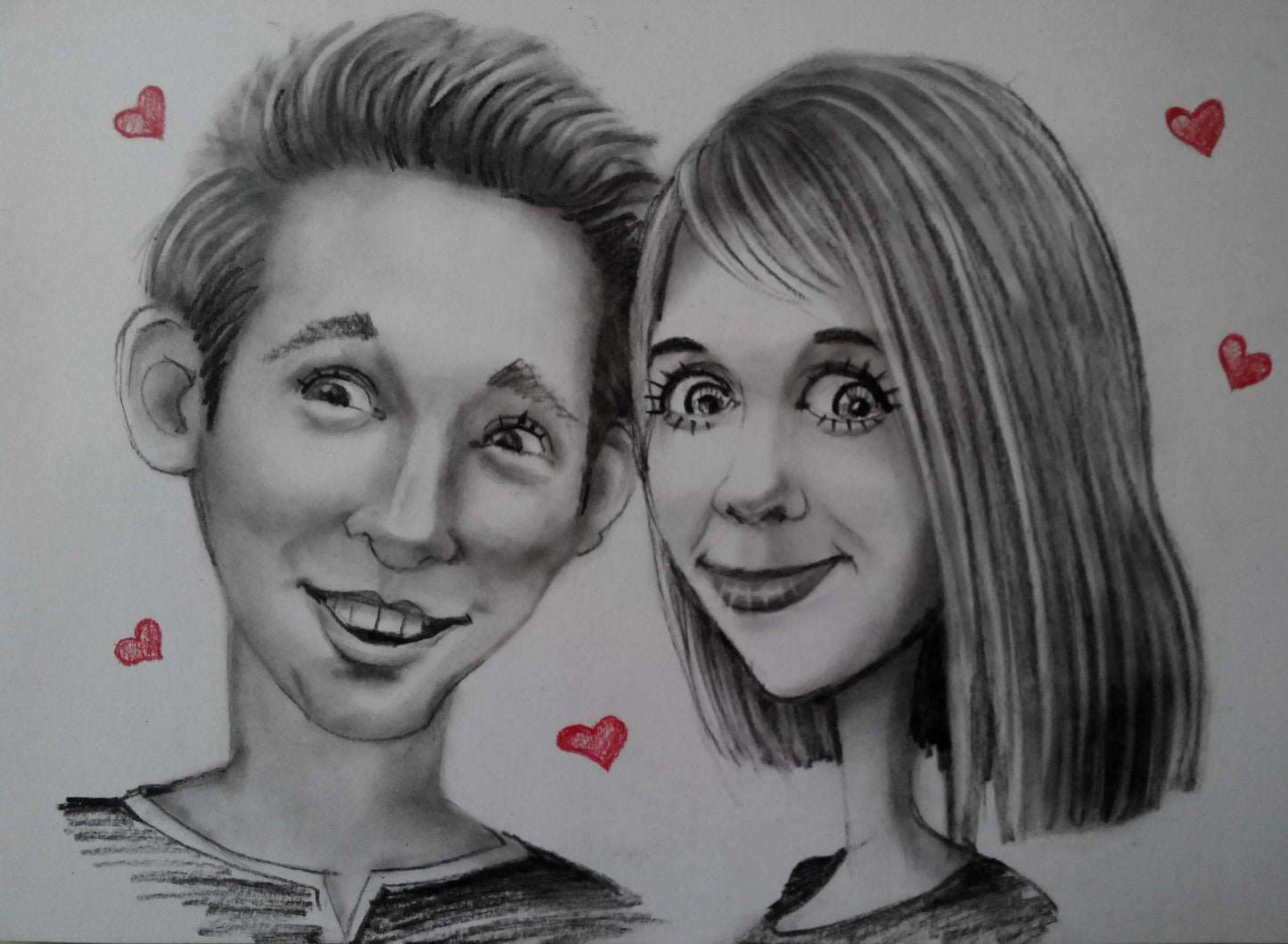 2 Personen - Portrait Karikatur (Bleistift) - Karikaturen-Online - 2