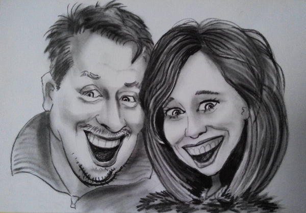 2 Personen - Portrait Karikatur (Bleistift) - Karikaturen-Online - 6