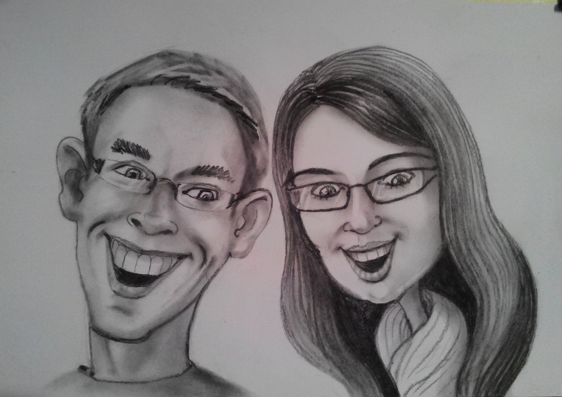 2 Personen - Portrait Karikatur (Bleistift) - Karikaturen-Online - 4