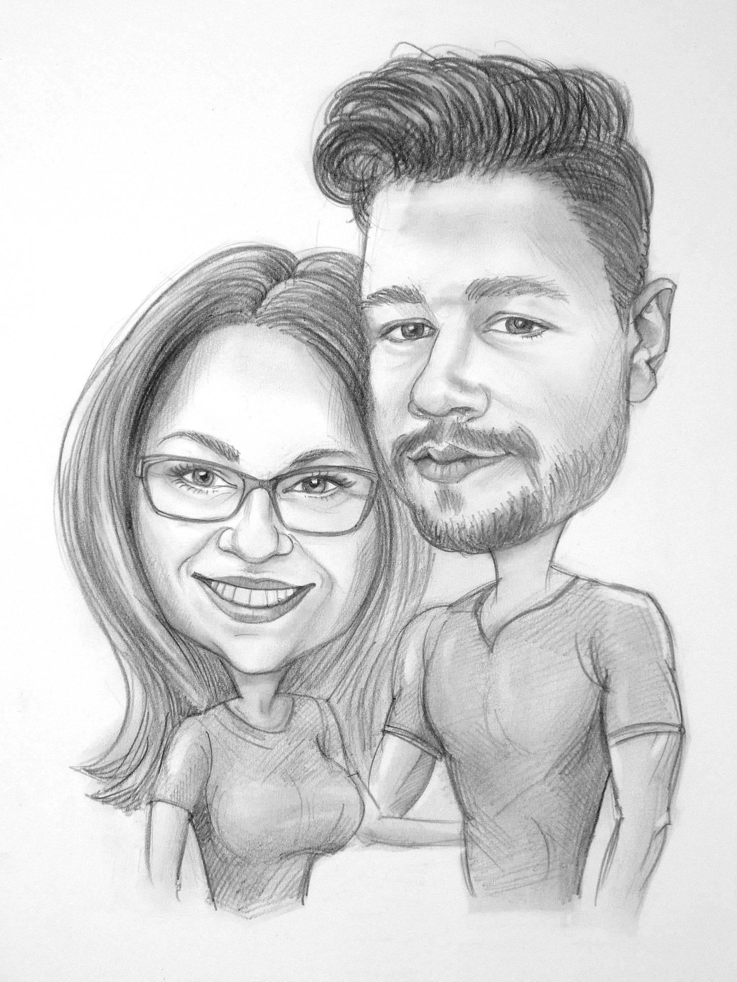 2 Personen - Portrait Karikatur (Bleistift)