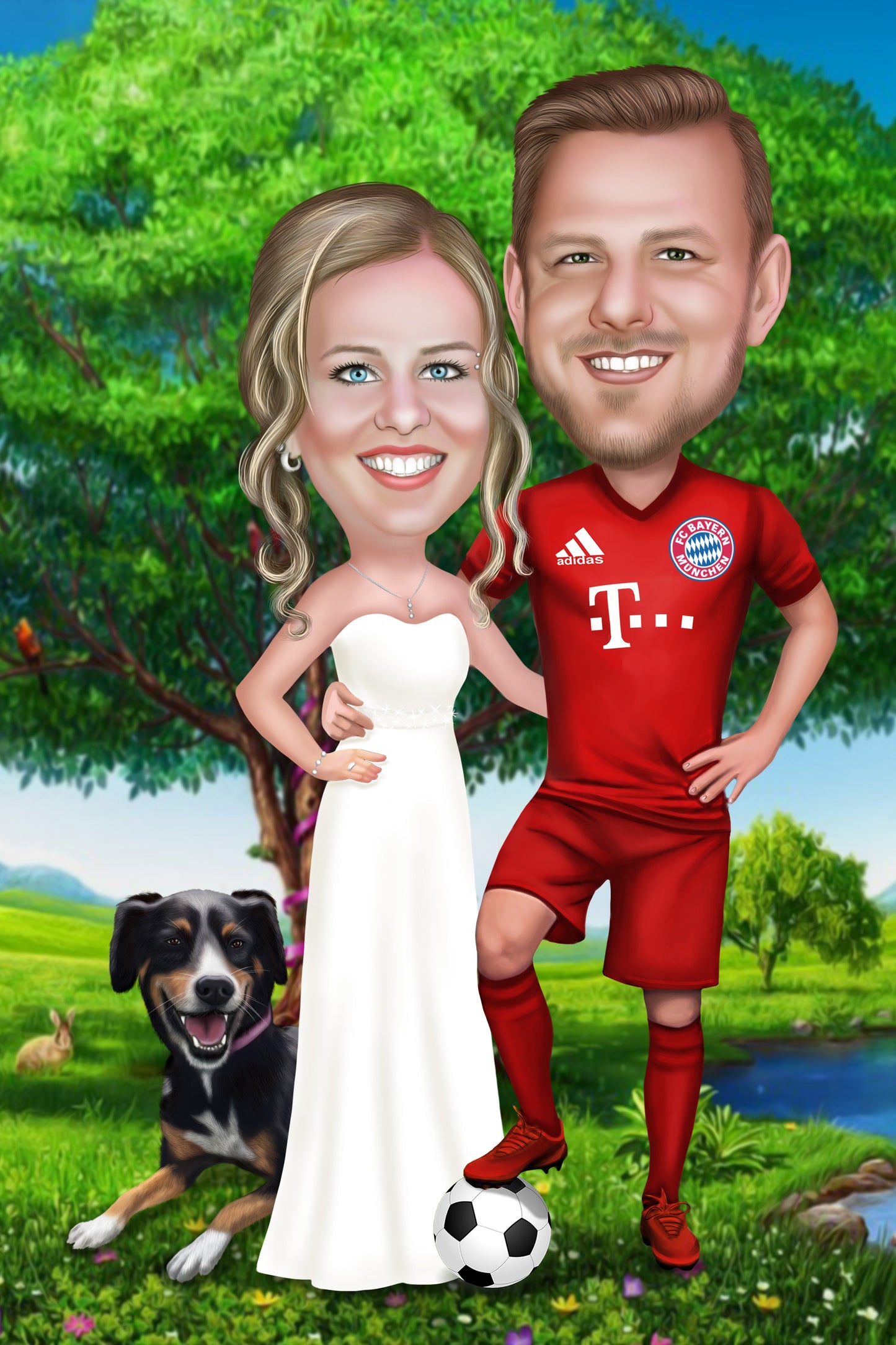 Hochzeitspaar Karikatur (Hochzeitsgeschenk Karikatur)